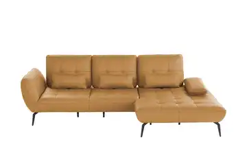 vito Ecksofa aus Leder Ticona rechts Grundfunktion Senfgelb