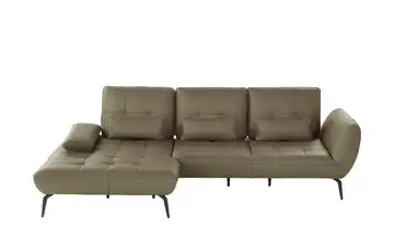 vito Ecksofa aus Leder Ticona links Grundfunktion Olivgrün