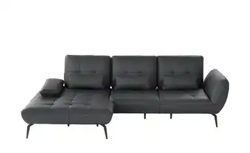 vito Ecksofa aus Leder Ticona links Grundfunktion Schwarz