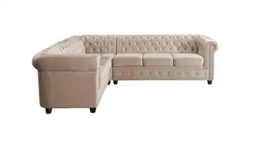 S-STYLE Chesterfield Ecksofa Cleo Blink links Beige