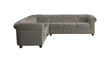 S-STYLE Chesterfield Ecksofa Cleo Blink links Grau
