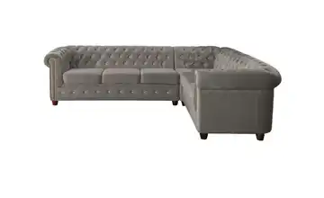 S-STYLE Chesterfield Ecksofa Cleo Blink rechts Grau