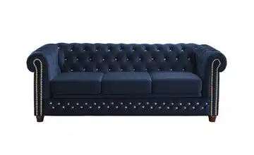 S-STYLE Chesterfield Einzelsofa Cleo Blink Marineblau