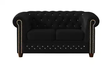 S-STYLE Chesterfield Einzelsofa Cleo Blink Schwarz