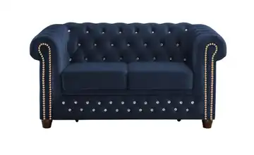 S-STYLE Chesterfield Einzelsofa Cleo Blink Marineblau