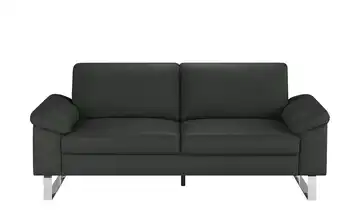 Max Schelling Ledersofa mit Kufengestell Maximum 2 Schwarz Taschenfederkern