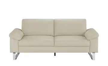 Max Schelling Ledersofa mit Kufengestell Maximum 2,5 Creme Taschenfederkern