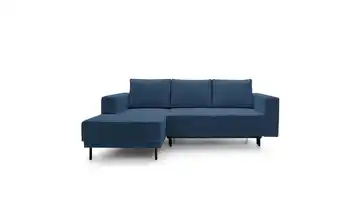 Selsey Ecksofa mit Schlaffunktion Rodario Mini Cordstoff Marineblau links