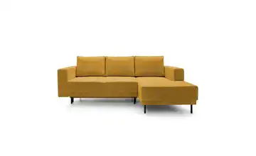 Selsey Ecksofa mit Schlaffunktion Rodario Mini Cordstoff Senfgelb rechts