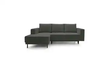 Selsey Ecksofa mit Schlaffunktion Rodario Mini Cordstoff Grau links