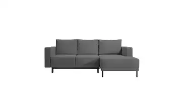 Selsey Ecksofa mit Schlaffunktion Rodario Mini Samt Dunkelgrau rechts