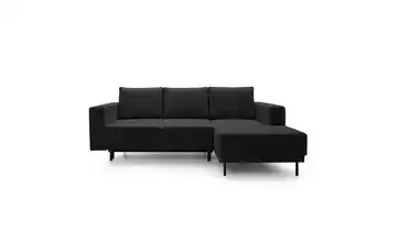 Selsey Ecksofa mit Schlaffunktion Rodario Mini Cordstoff Schwarz rechts