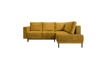 Selsey Ecksofa mit Schlaffunktion Rodario Senfgelb rechts Cordstoff