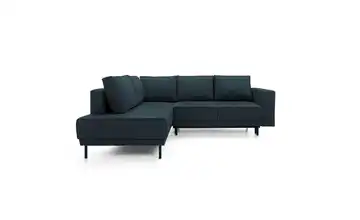 Selsey Ecksofa mit Schlaffunktion Rodario Marineblau links Samt