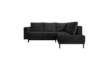 Selsey Ecksofa mit Schlaffunktion Rodario Schwarz rechts Cordstoff