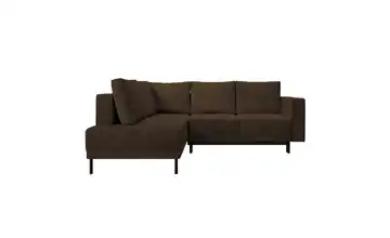 Selsey Ecksofa mit Schlaffunktion Rodario Dunkelbraun links Cordstoff