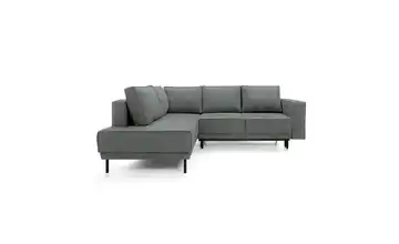 Selsey Ecksofa mit Schlaffunktion Rodario Dunkelgrau links Samt