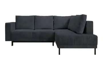 Selsey Ecksofa mit Schlaffunktion Rodario Dunkelgrau rechts Cordstoff