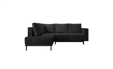 Selsey Ecksofa mit Schlaffunktion Rodario Schwarz links Cordstoff