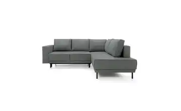 Selsey Ecksofa mit Schlaffunktion Rodario Dunkelgrau rechts Samt
