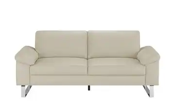 Max Schelling Ledersofa mit Kufengestell Maximum 2,5 Creme Federkern