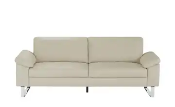 Max Schelling Ledersofa mit Kufengestell Maximum 3 Creme Federkern
