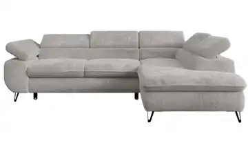 Ecksofa Hellgrau rechts Teddy Hellgrau
