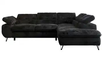 Ecksofa Schwarz rechts Teddy Schwarz