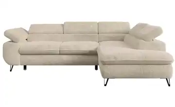 Ecksofa Creme rechts Teddy Creme