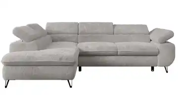 Ecksofa Hellgrau links Teddy Hellgrau