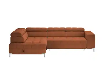 Ecksofa mit verstellbaren Kopfstützen Arte Terracotta Cordstoff links
