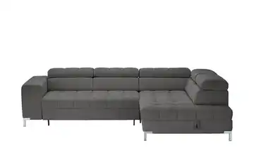 Ecksofa mit verstellbaren Kopfstützen Arte Grau Cordstoff rechts