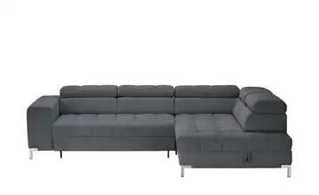 Ecksofa mit verstellbaren Kopfstützen Arte Anthrazit Cordstoff rechts