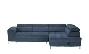 Ecksofa mit verstellbaren Kopfstützen Arte Blau Boucléstoff rechts
