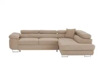 Ecksofa mit Schlaffunktion Tereccia Beige rechts