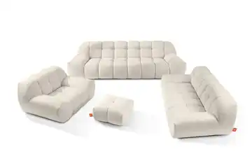 KONSIMO Polstermöbel 4er-Set in Bubble Optik Vena Weiß