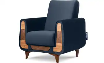 KONSIMO Sessel Gustavo Dunkelblau Velours