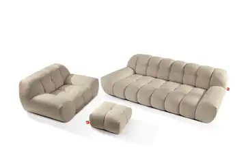 KONSIMO Polstermöbel 3er-Set in Bubble Optik Vena Beige