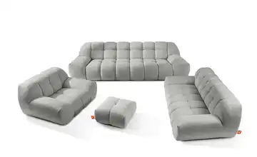 KONSIMO Polstermöbel 4er-Set in Bubble Optik Vena Hellgrau