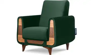 KONSIMO Sessel Gustavo Dunkelgrün Velours