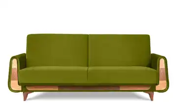 KONSIMO Einzelsofa Gustavo Velours Olivgrün