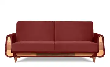 KONSIMO Einzelsofa Gustavo Velours Bordeauxrot