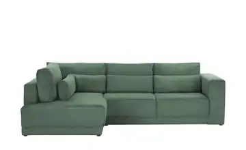 switch Ecksofa Tirana Cordstoff links Grün