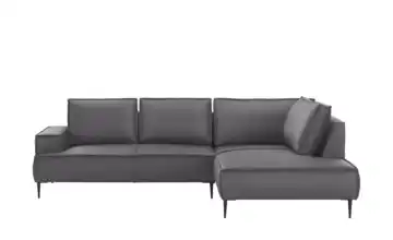 uno Ecksofa Olmo rechts Graphit Mikrofaser in Leder-Optik