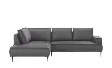 uno Ecksofa Olmo links Graphit Mikrofaser in Leder-Optik