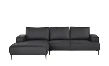 uno Ecksofa Olmo links Mikrofaser in Leder-Optik Schwarz
