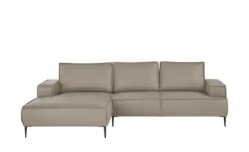 uno Ecksofa Olmo links Mikrofaser in Leder-Optik Beige