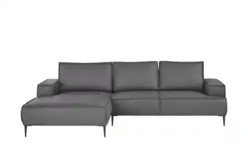 uno Ecksofa Olmo links Mikrofaser in Leder-Optik Graphit