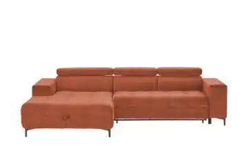 switch Ecksofa aus Mikrofaser Caro Terracotta Mikrofaser in Samt-Optik links Erweiterte Funktion