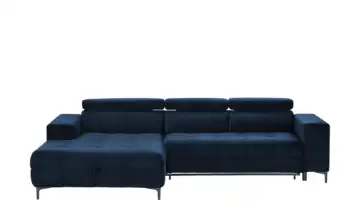 switch Ecksofa aus Mikrofaser Caro Blau Mikrofaser in Samt-Optik links Erweiterte Funktion